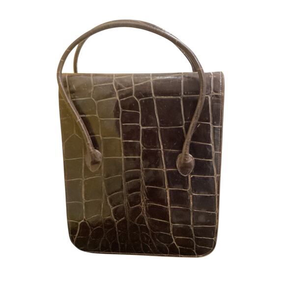 VTG Giorgio Armani Handbag Women’s One Size 1940’-1950’Genuine Crocodile Leather - Picture 4 of 8